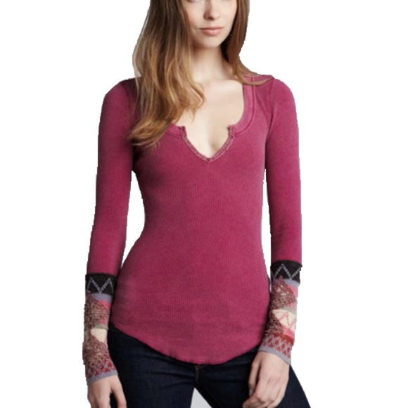 Free People Tops - Free People - Magenta Kombucha Cuff Thermal